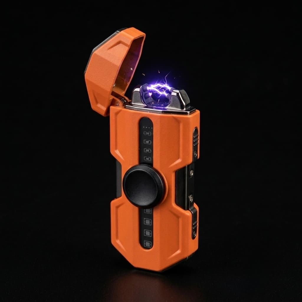 Electric lighter fidget spinner and lighting