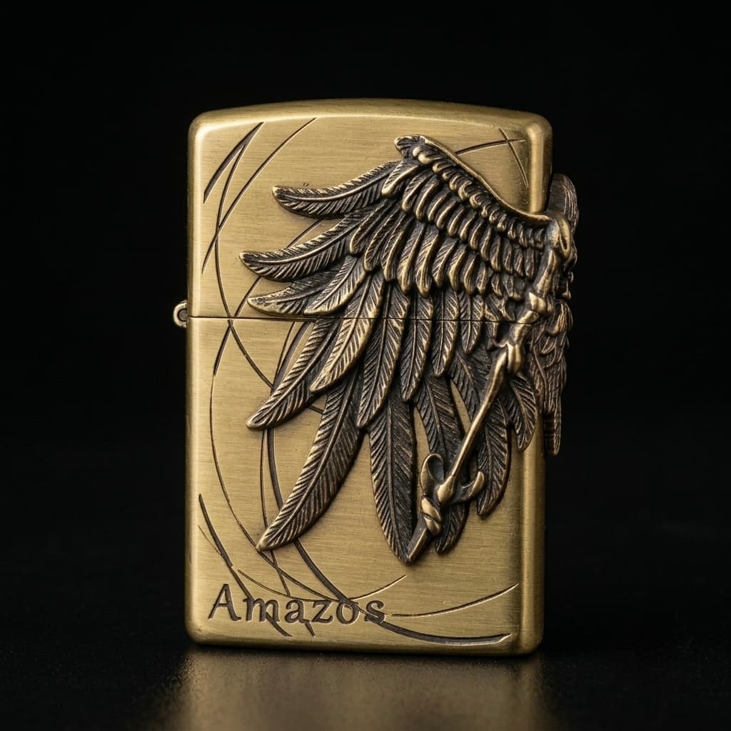Premium Angle Wings Lighter, Golden