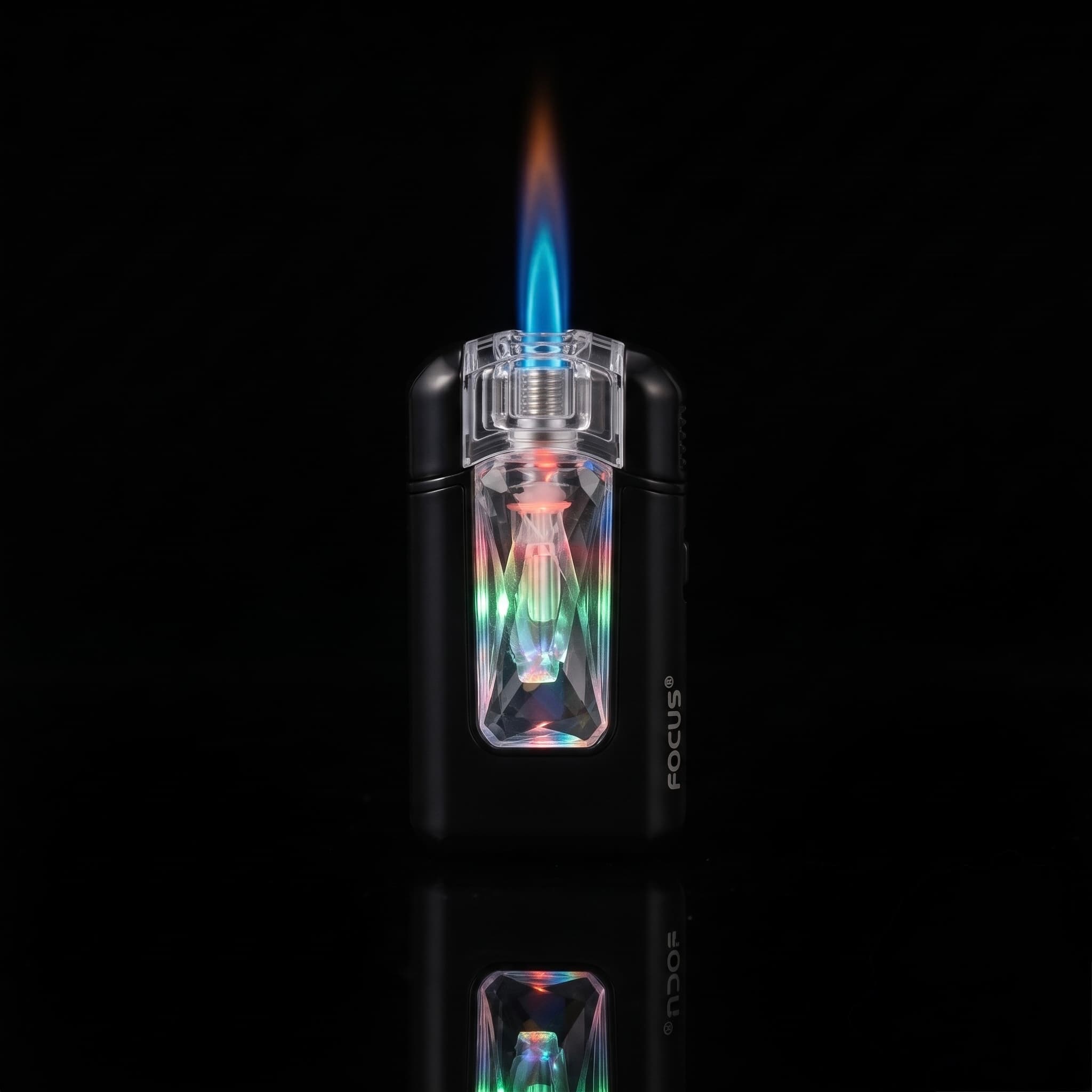 Focus cigarette case with rechargeable lighter with lighting box and cable