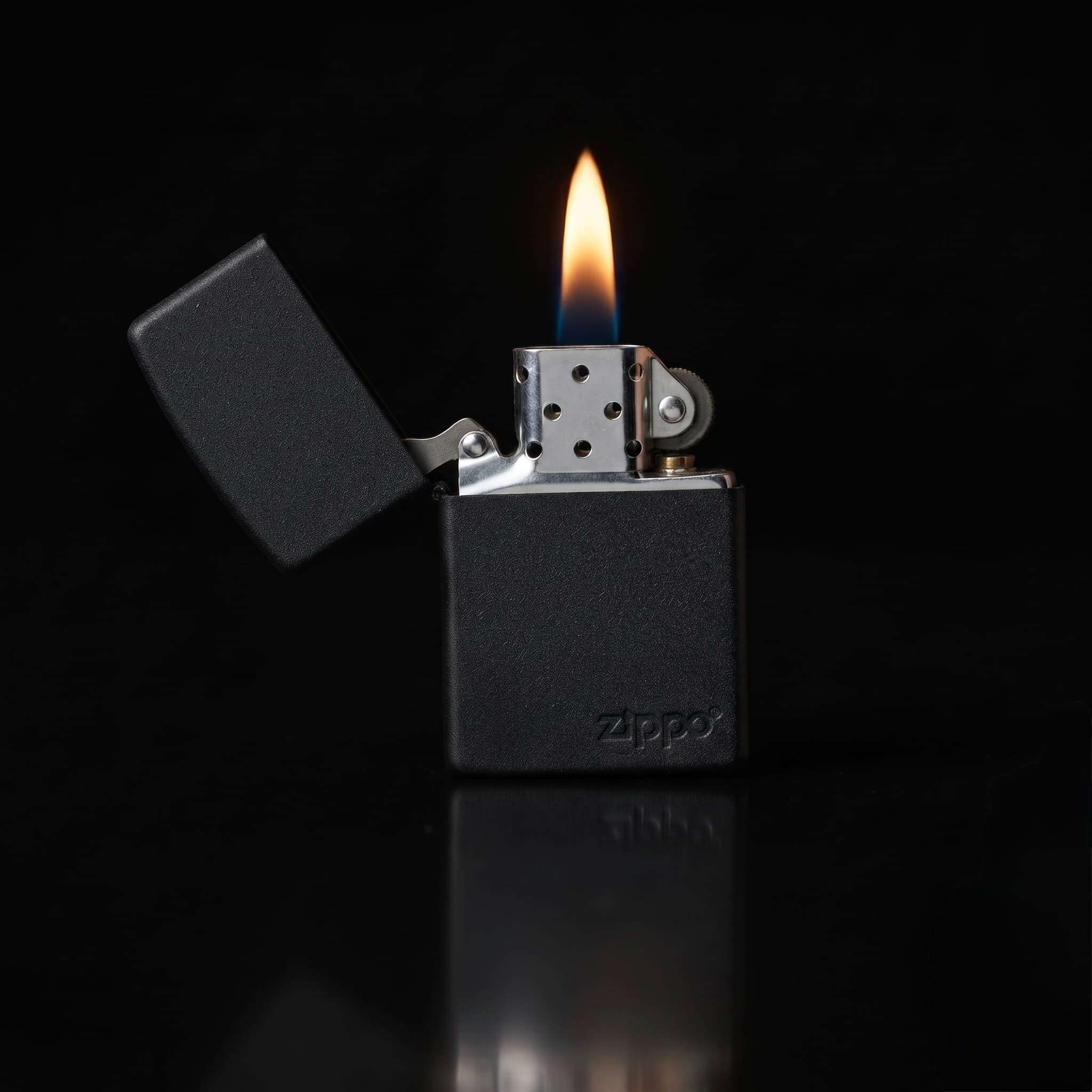 Matte black Zippo classic lighter, photo 1 of 3